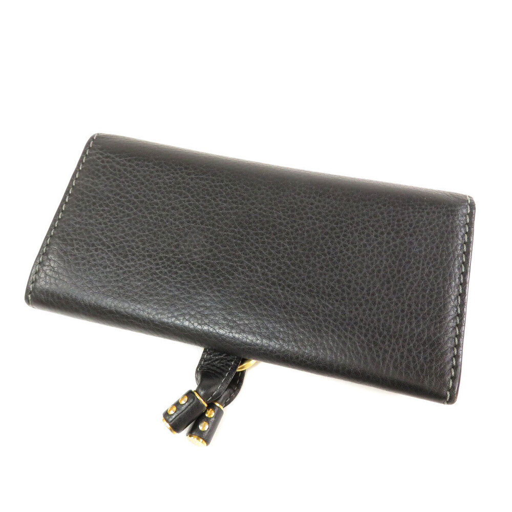 Chloe long Wallet embossed leather Black